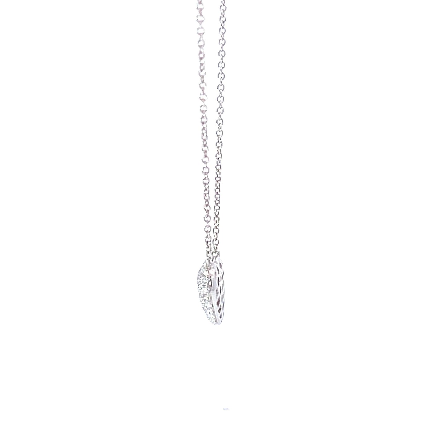 18KW DIA PAVE HEART NECK .50TWT