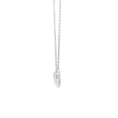 18KW DIA PAVE HEART NECK .50TWT