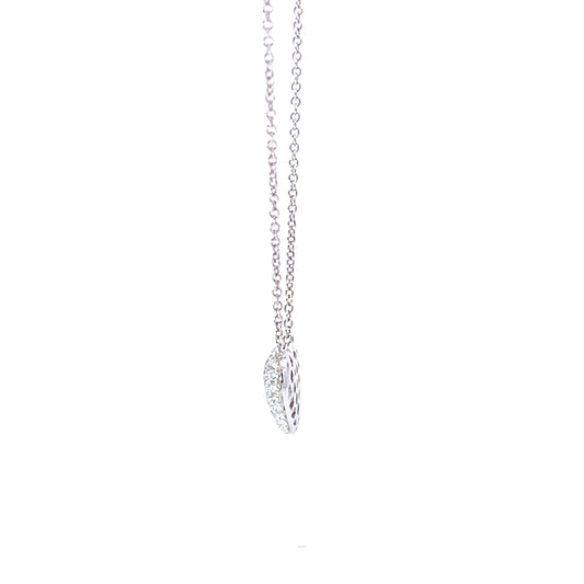 18KW DIA PAVE HEART NECK .50TWT