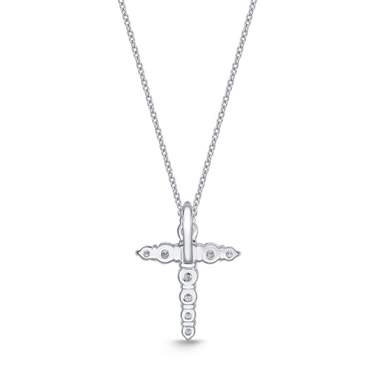 18KW DIAMOND CROSS PENDANT ON CHAIN