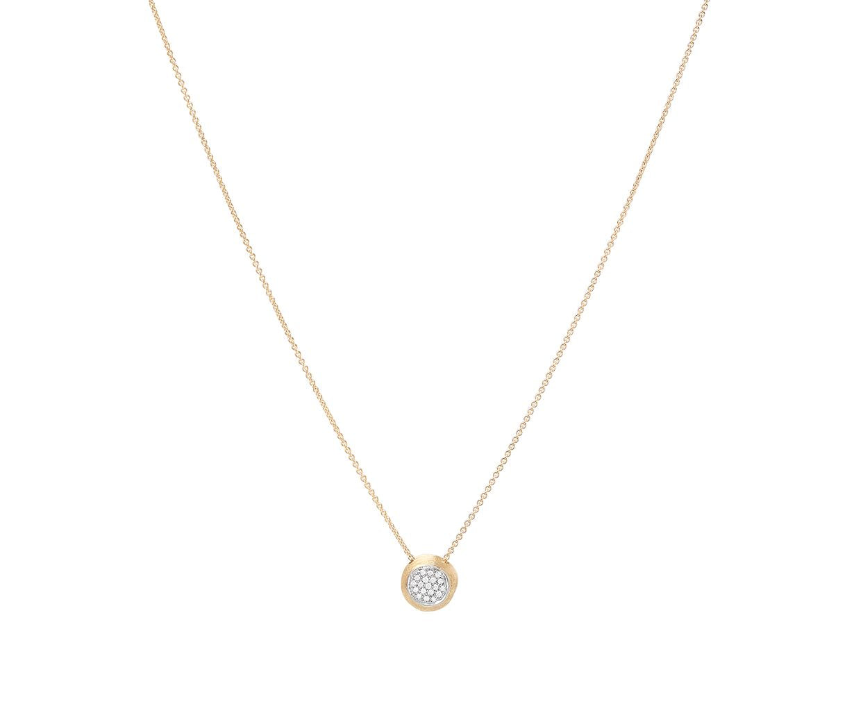 18KY  JAIPUR DIAMOND PAVE DISC NECKLACE