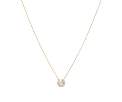 18KY  JAIPUR DIAMOND PAVE DISC NECKLACE