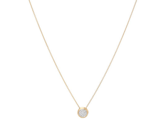 18KY  JAIPUR DIAMOND PAVE DISC NECKLACE