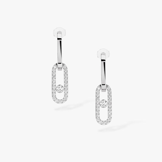 18KW MOVE LINK HOOP EARRINGS