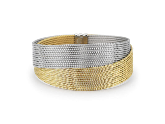 GRY/YELL CROSSED WRAP CABLE BRAC SZ 6.5