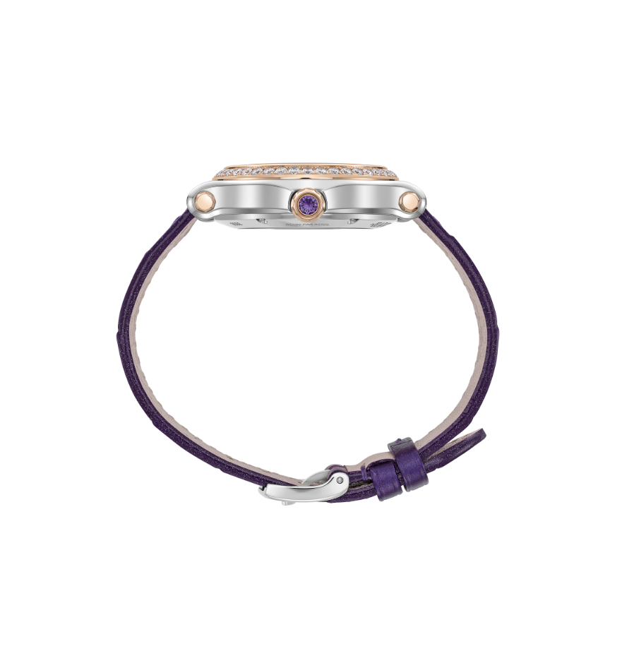 33M SS/18R HAPPY SPORT DIAMOND BEZEL VIOLET DIAL