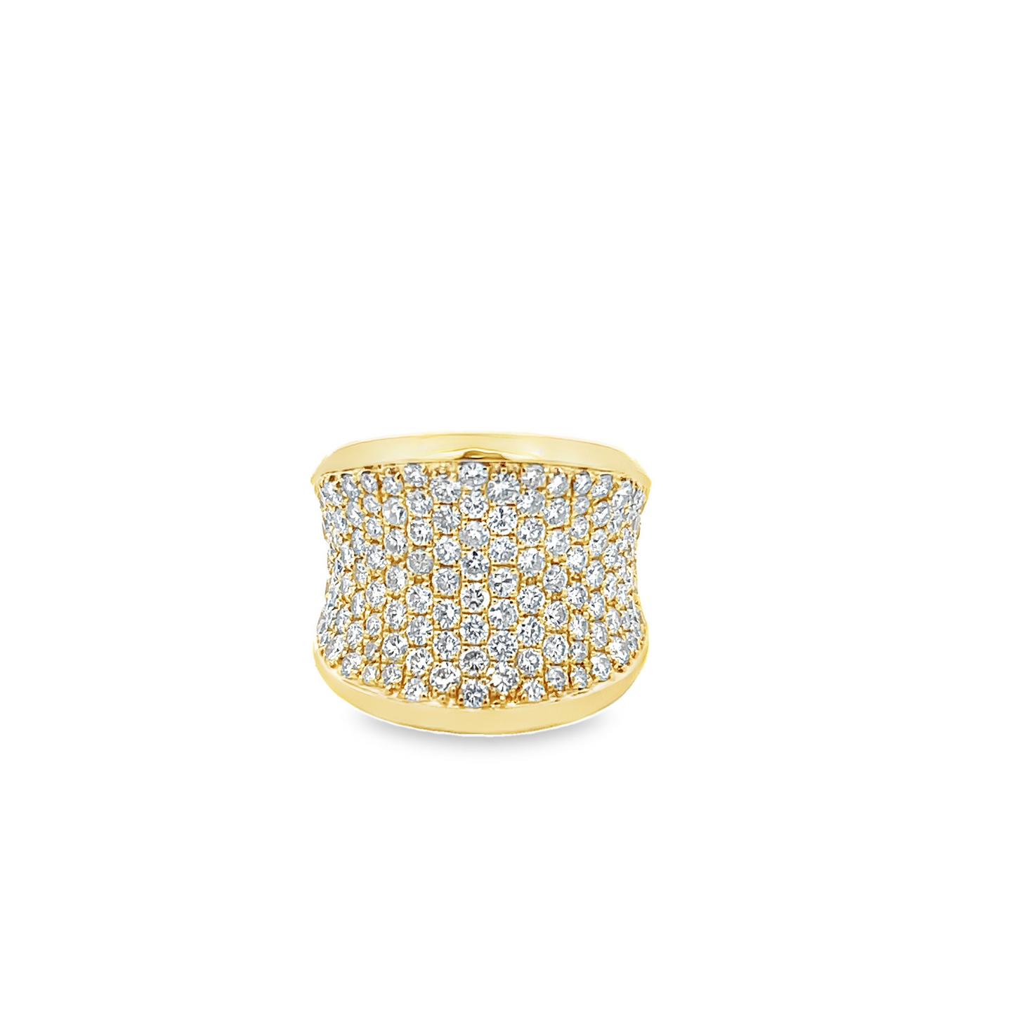 18KY SADDLE PAVE DIAMOND FASHION RING
