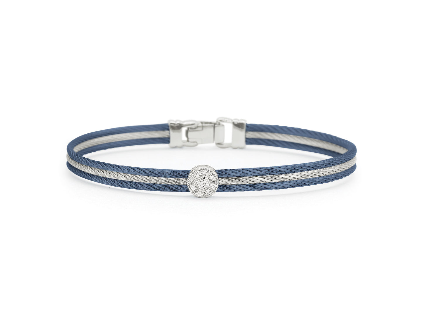 NAVY/GRAY BANGLE W/RD DIA STAT