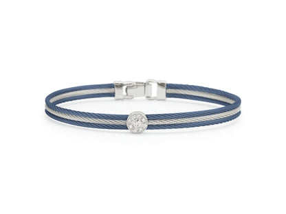NAVY/GRAY BANGLE W/RD DIA STAT