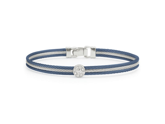 NAVY/GRAY BANGLE W/RD DIA STAT