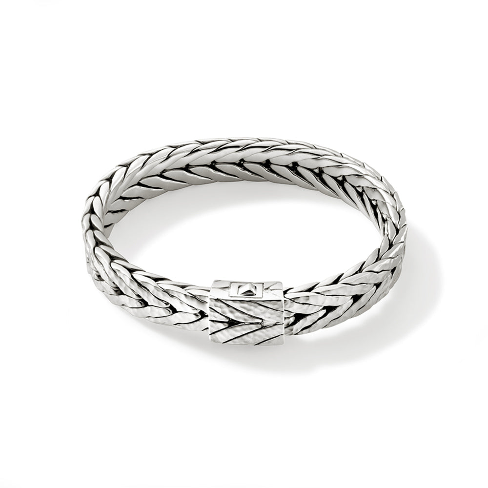 STERLING SILVER BOLD HAMMERED BRACELET