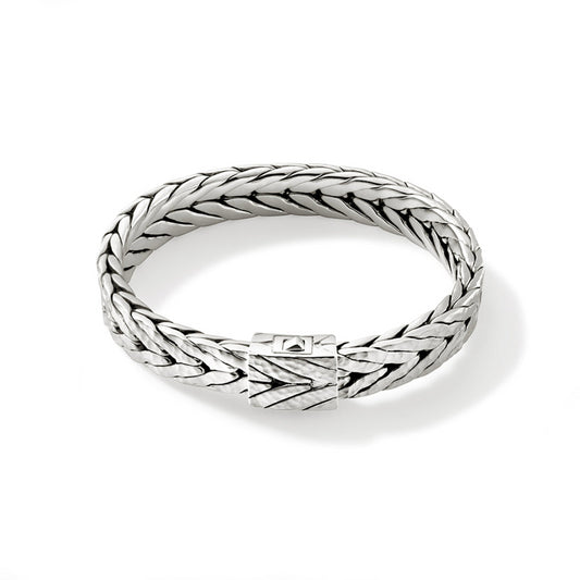 STERLING SILVER BOLD HAMMERED BRACELET