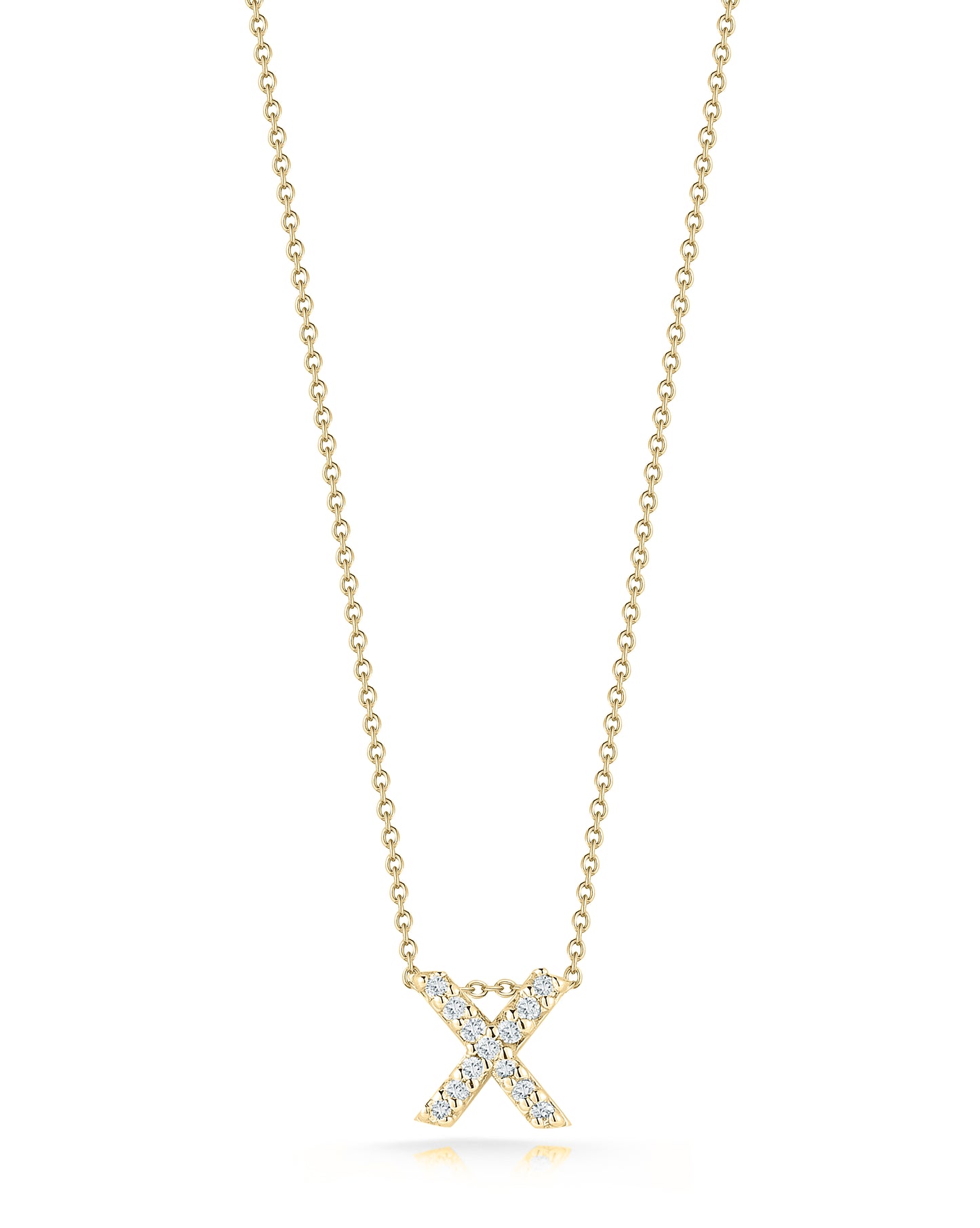 18KY TINY TREASURES DIAMOND LOVE LETTER NECKLACE