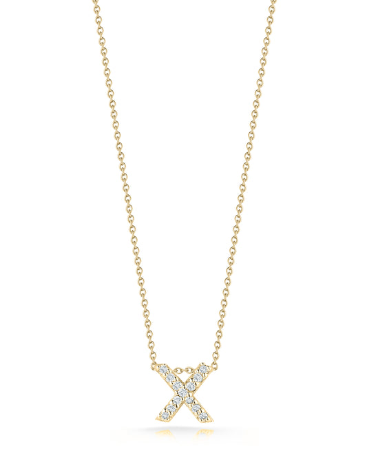 18KY TINY TREASURES DIAMOND LOVE LETTER NECKLACE