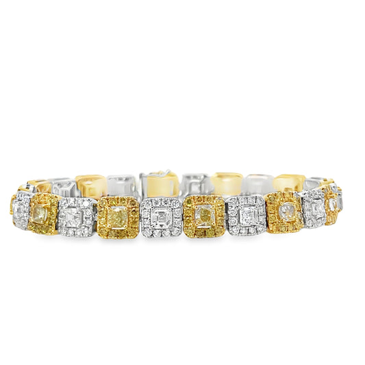 18KYW YELLOW AND WHITE DIAMOND BRACELET