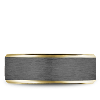 18KY & TANTALUM SANDPAPER CENTER & HIGH POLISH EDGE BAND