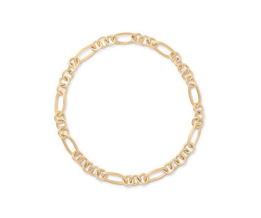 18KY JAIPUR ENGRAVED & POLISHED LINK NECKLACE. 2/20/24 RTV RA# LC0214 FEDEX# 271203880517