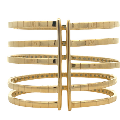 18KY 5 ROW DIAMOND CUFF BRACELET