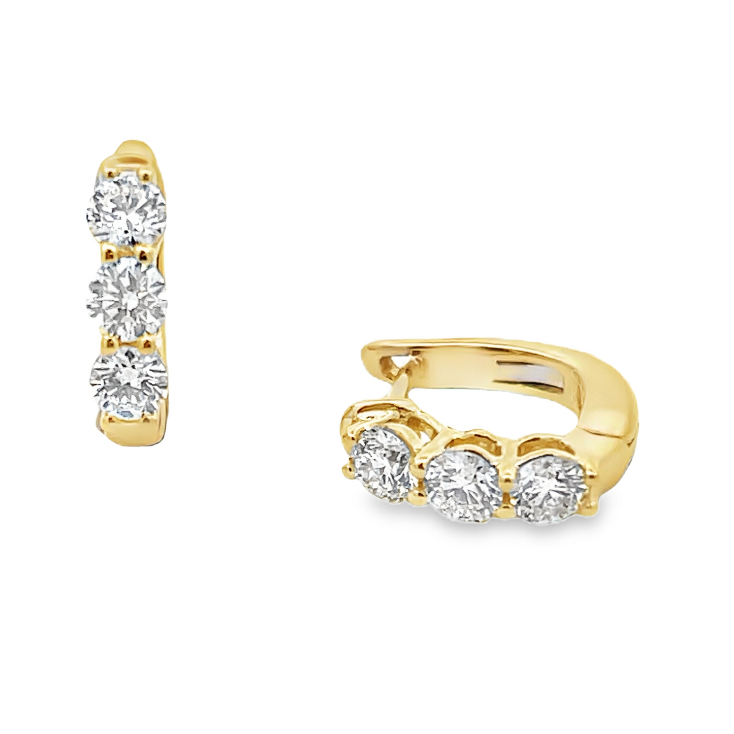 18KY DIAMOND HUGGIE EARRINGS