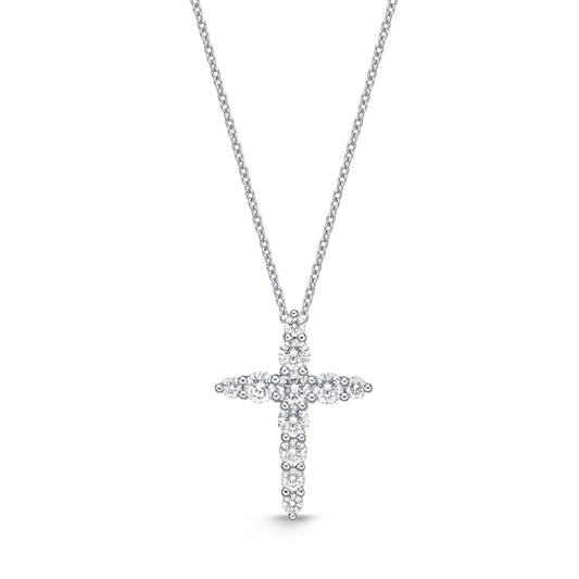 18KW DIAMOND CROSS PENDANT ON CHAIN
