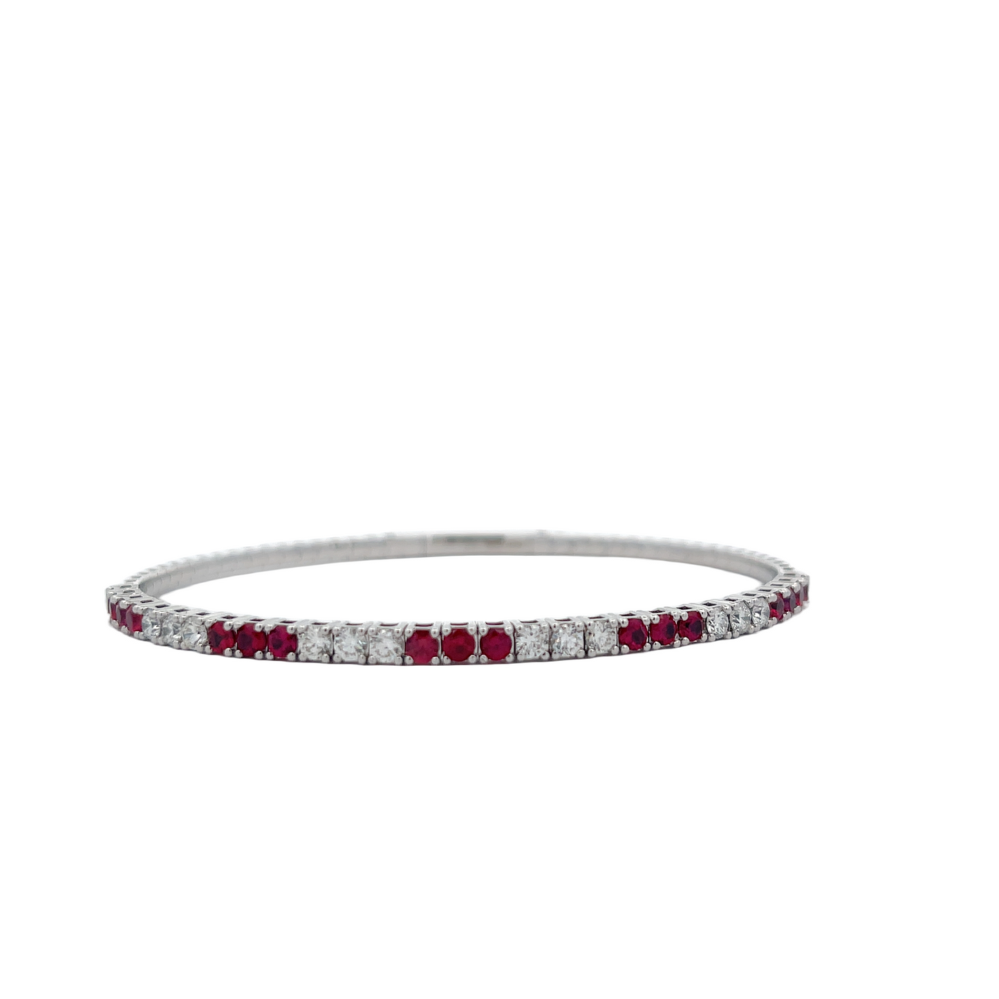 18KW RUBY AND DIAMOND BANGLE BRACELET