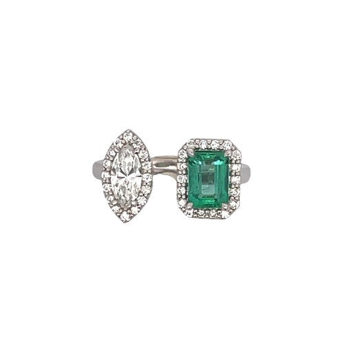 18KW BYPASS EM 1.16CT MQ DIA .45CT  DIA .36CT RING