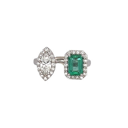18KW BYPASS EM 1.16CT MQ DIA .45CT  DIA .36CT RING
