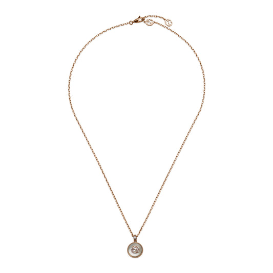 18KR MOP AND DIAMOND INTLOCKING G PENDANT
