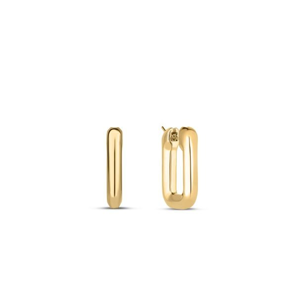 18KY DESIGNER GOLD SMALL SQUARE HOOP EARRINGS