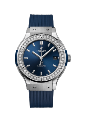38MM CLASSIC FUSION TITANIUM BLUE DIAMONDS