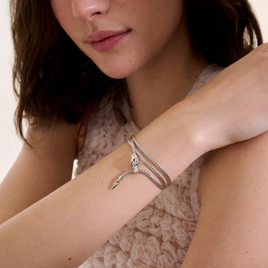 NAGA SILVER TRIPLE WRAP BRACELET