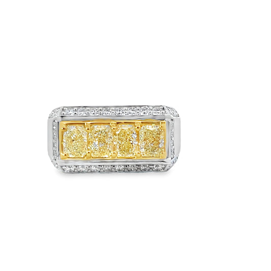 18WY MENS YELLOW OVAL DIAMOND RING