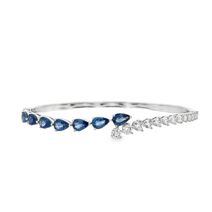 18KW SAPPHIRE AND DIAMOND BANGLE