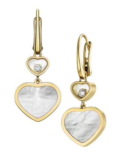 18KY HAPPY HEARTS MOP DROP EARRINGS