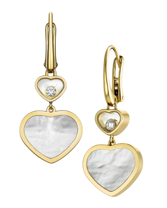 18KY HAPPY HEARTS MOP DROP EARRINGS