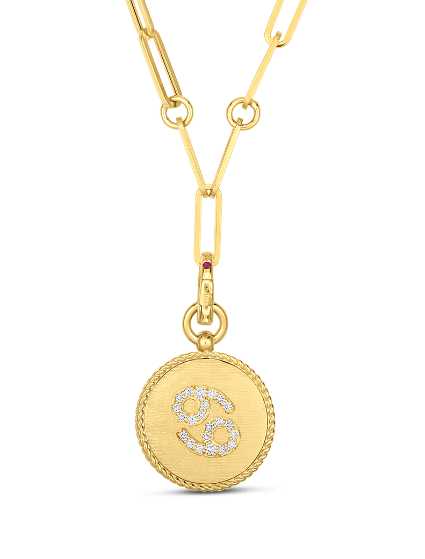 18KY VENETIAN PRINCESS DIAMOND ZODIAC MEDALLION NECKLACE