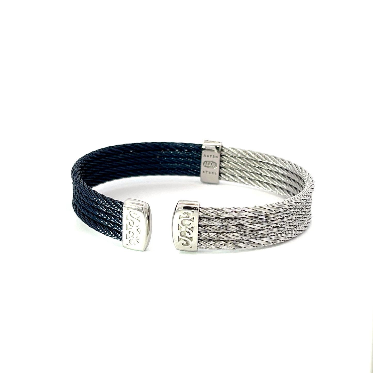 BLUEBERRY/GRY CABLE CUFF W/DIAS