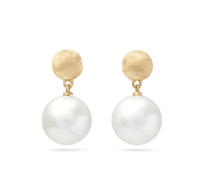 18KY AFRICA SMALL PEARL DROP EARRINGS
