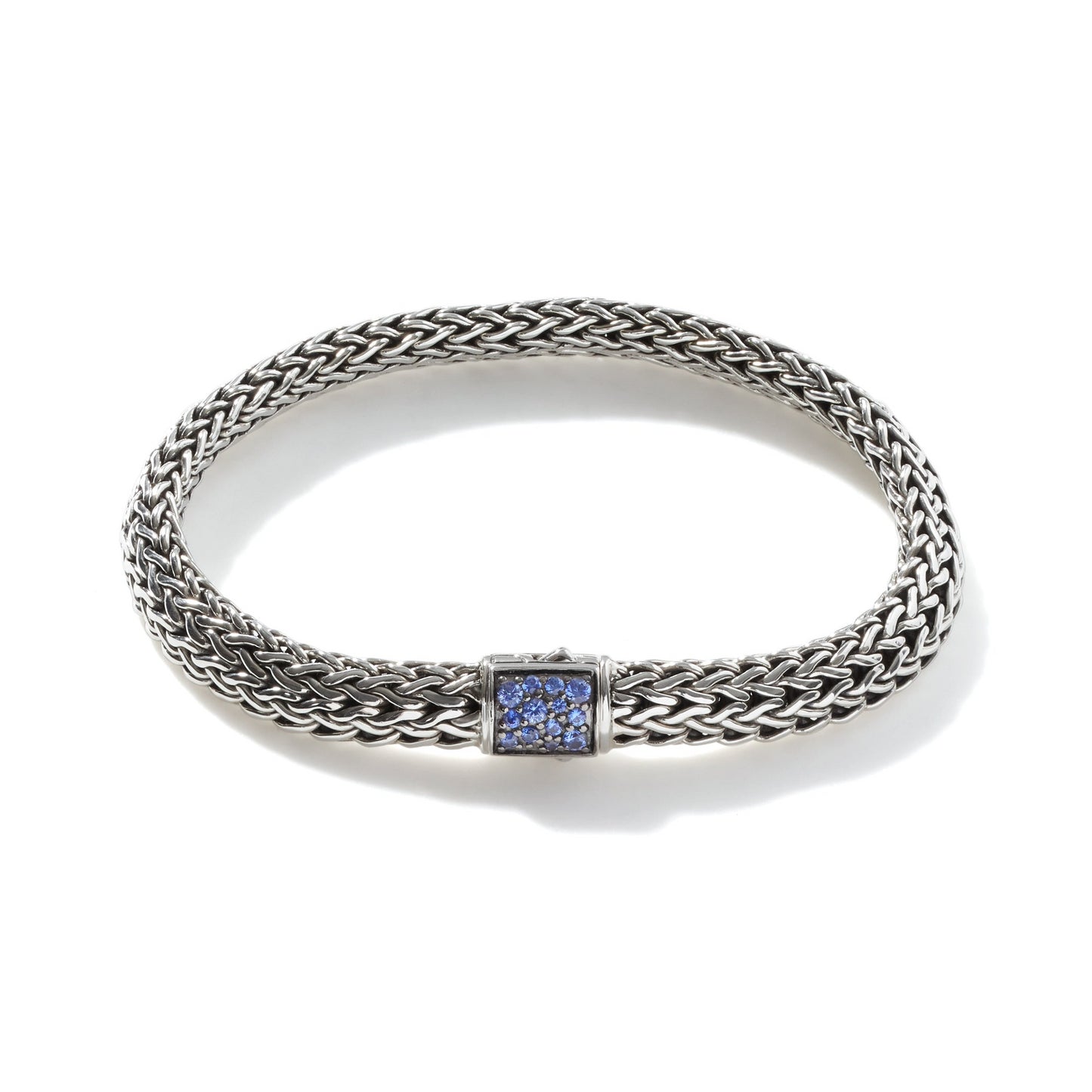 SILVER ICON 6.5MM REVERSIBLE BLUE /BLACK SAPPHIRES