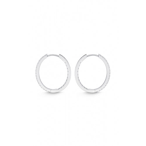 18KW OVAL DIA HOOP EARRS .52TWT SN#893111-1