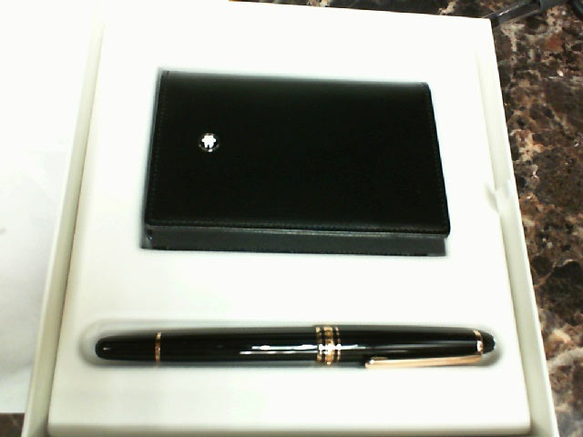 MEISTERSTUCK ROSE GOLD COATED ROLLERBALL & BUSINESS CARD HOLDER WITH GUSSET