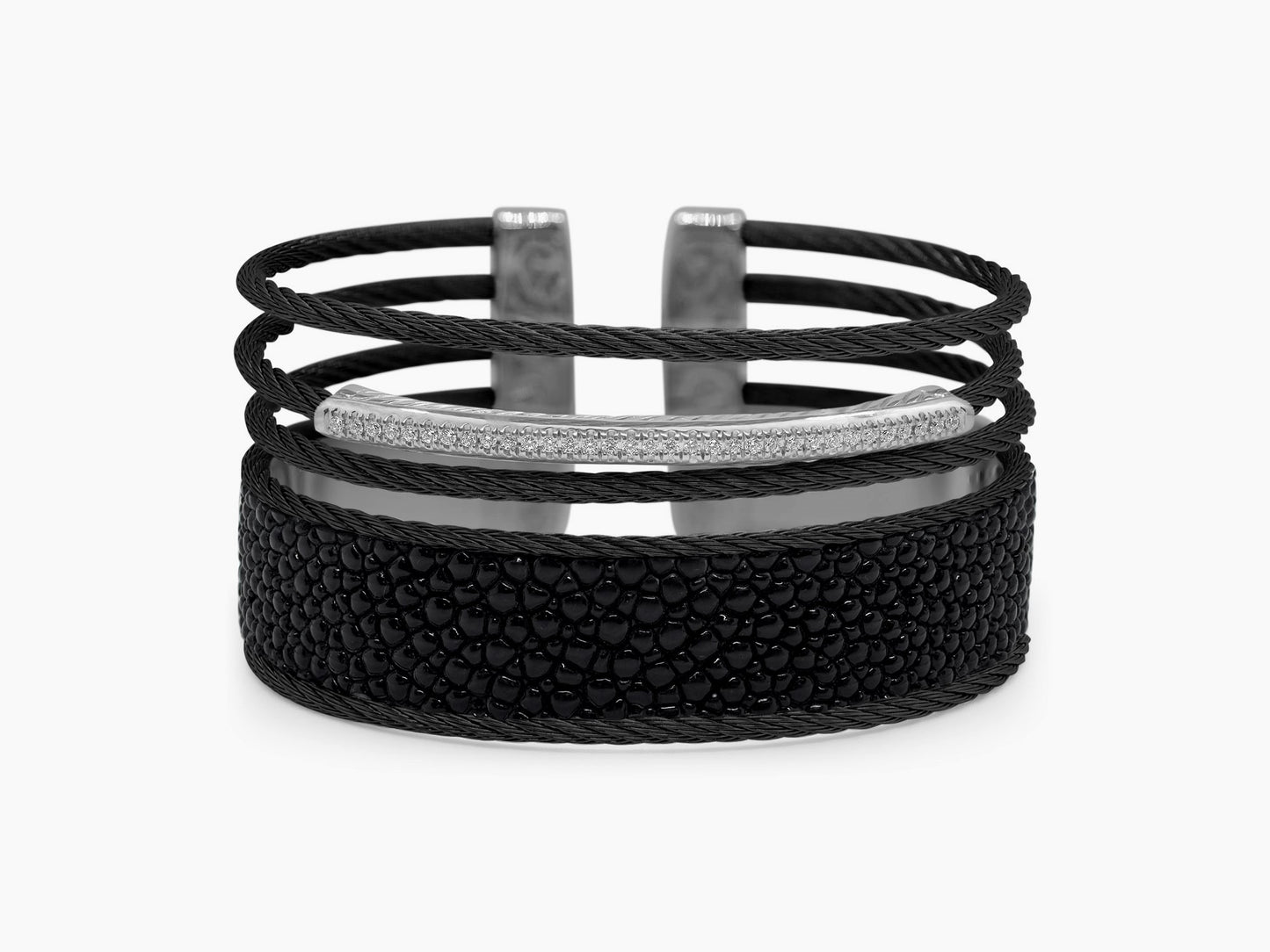 BLK CABLE/EEL CUFF W/DIAS