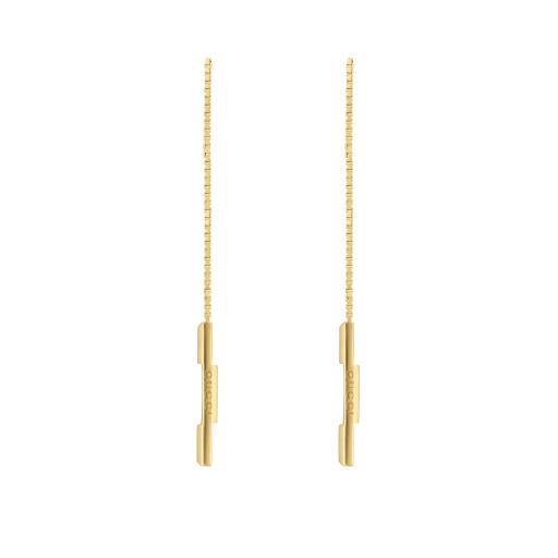 18KY LINK TO LOVE THREADER EARRINGS