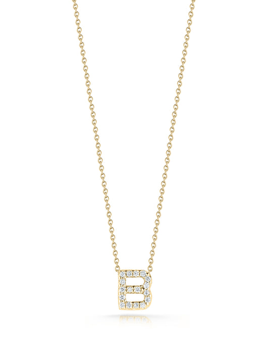 18KY TINY TREASURES DIAMOND LOVE LETTER NECKLACE
