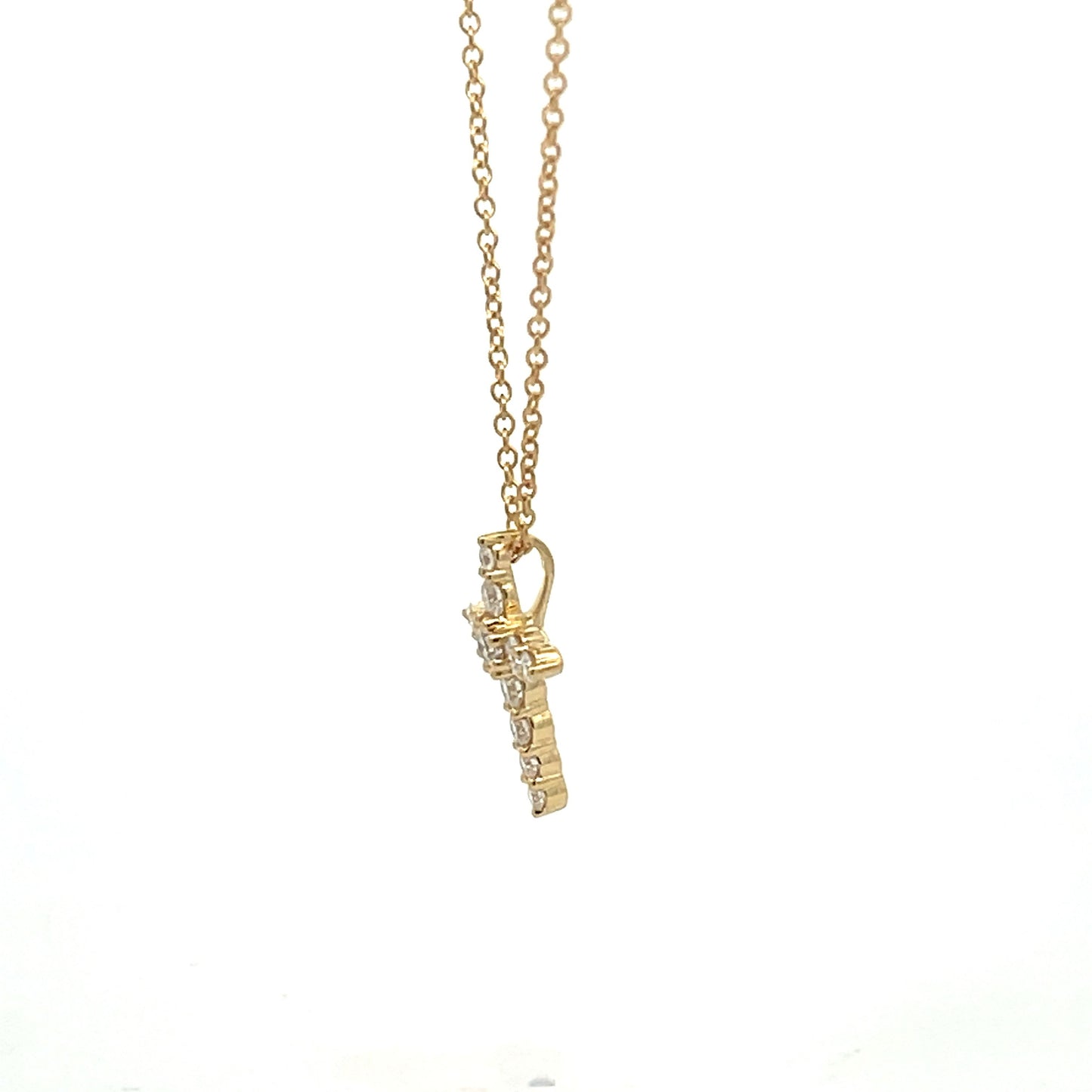 18KY DIAMOND CROSS PENDANT
