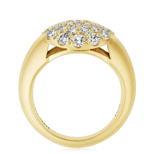 18KY CRESCENT ECLIPSE DOME DIAMOND RING