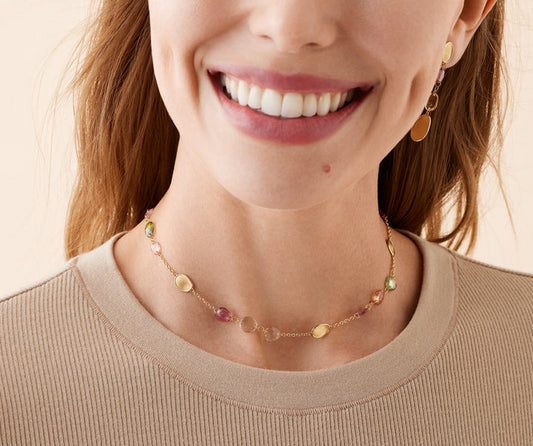 18KY LUNARIA TOURMALINE NECKLACE