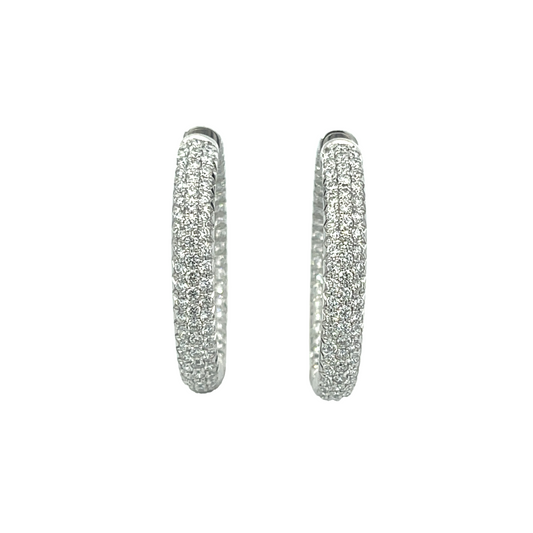 18KW LARGE ROUND DIAMOND HOOPS