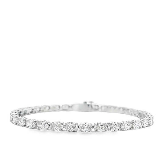 18KW OVAL DIAMOND TENNIS BRACELET