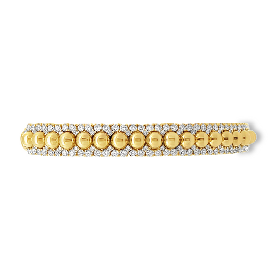 18KY BEADED DIAMOND FASHION CUFF